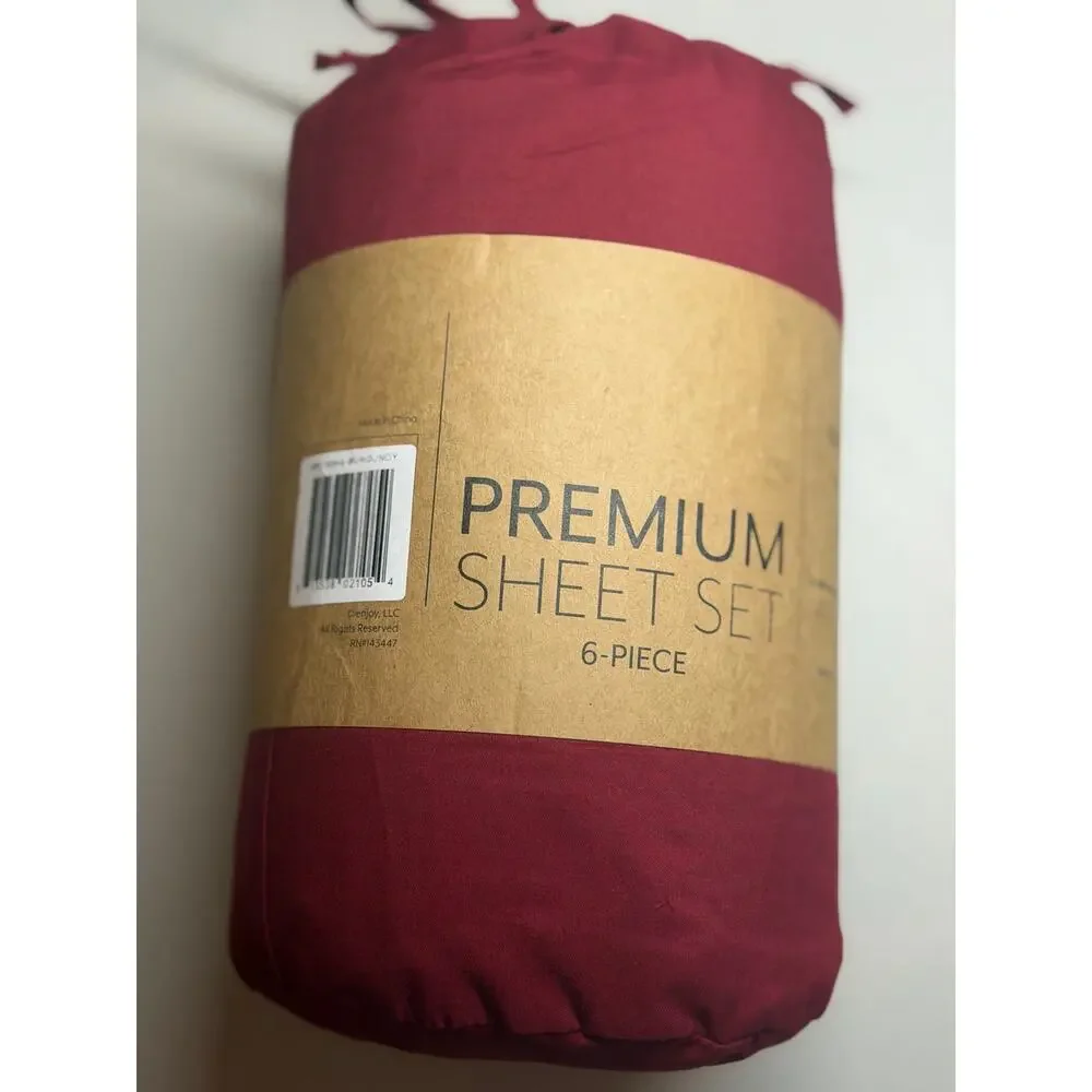 NEW! Casual Comfort iEnjoy King 6PC Premium Sheet Set Burgundy